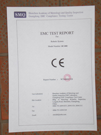 HC1800CE 機型順利獲得CE-EMC認證
